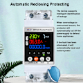 Miniatyrbild 5 av 5: Tuya Wifi Skyddande Automatisk Återinkoppling Intelligent strömbrytare enfas digital display återställningsbrytare Justerbart spänningsskydd mot