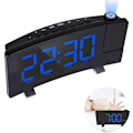 Miniatyrbild 3 av 5: 1-delad digital väckarklocka, rumsprojektionsväckarklocka med 4 ljusstyrkenivåer, USB-telefonladdare, 180° roterbar projektor
