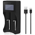 Miniatyrbilde 4 av 4: 18650 Batterilader med adapter, LCD Raissement lader 18650 for 26650 22650 20700 17670 17500 16340 (RCR123) 14500 10440 Ni-MH Ni-CD A AAA AAA A