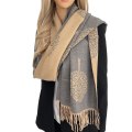 Miniatyrbilde 1 av 5: Kasjmir Livets Tre-teppe Skjerf, Reversibelt Skjerf Dame Kasjmir Sjal, Stort Skjerf, Varmt Skjerf, Livets Tre Trykt Dame Skjerf Langt Skjerf
