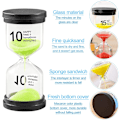 Miniatyrbild 3 av 5: Set med 6 timglas, färgat timglas transparent glas kit, sandklocka 1 min/3 min/5 min/10 min/15 min/30 min - timglas timer, timer timer, kit