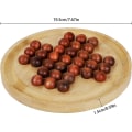 Miniatyrbillede 3 af 4: Træ Solitaire Spil - Solitaire Puslespil - Klassisk Brætspil Marmor Skak Mind Game 20CM 7.9” Rundt Bræt med Trækugler En Spiller Gameplay