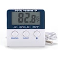 Miniatyrbilde 1 av 5: Digitalt fryseboks-/kjøleskapstermometer med magnet og stativ Digitalt fryseboks-/kjøleskapstermometer med LED maks./min. alarm indikator minne fryseboks-/kjøleskapstermometer