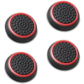 Miniatyrbillede 1 af 5: 4 stk. (sort/rød) - udskiftning af silikone controller joystick-hætte tommelfingerbeskyttelsesetui til PS4 / PS3-controllere - Xbox One/One S - Xbox 360 - Nintend