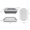 Miniatyrbilde 2 av 5: Sammenleggbart oppvaskstativ og sammenleggbar oppvaskkurvsett, bærbar oppvaskstativ, oppvaskorganisator, sammenleggbar oppvaskkurv, bestikkholder for benkeplate