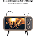 Miniatyrbillede 2 af 5: Retro TV-stil HD højtro stereo Bluetooth højttaler, mini kreativ 15cm mobiltelefon højttaler, enkel hjemmefritids kunst lydstang (grå)