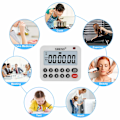 Miniatyrbild 5 av 5: Digital Kök Timer Magnetisk Nedräkning Matlagningstimer Klocka med Magnetisk Baksida och Klämma, Höglarm, Stor Display Minuter och Sekunder Direktinmatning
