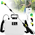 Miniatyrbild 1 av 5: Elektrisk trädgårdsspruta, Multifunktionell Effektiv Axel Spruta, USB, Utdragbar Stång för Rengöring, 5L Vit