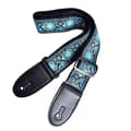Blå - Folk stil gitarrremmar - set med jacquardvävda gitarrhängare med plektrumfickor för bas, el- och akustiska gitarrer