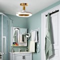 Miniatyrbilde 4 av 5: Stille Takvifte med 30W LED Integrert Lampe og Fjernkontroll Dimbar E27 Liten Takviftelampe Soverom Spisestue Kjøkken Taklampe Justerbar
