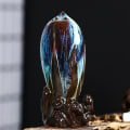 Miniatyrbillede 3 af 4: Keramisk yoga ornamenter tilbagestrømning røgelse brænder røgelse indsats lotus lotus blad tilbagestrømning røgelse brænder