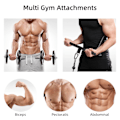 Miniatyrbilde 5 av 5: Roterende triceps biceps stang rett stang DIY pull up stang fitness hjemmetrening tilbehør skivestang kroppsbygger med mykt håndtak og karabinkrok