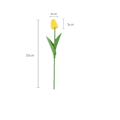 Miniatyrbillede 3 af 3: 1 Kunstig Tulipan Blomst Ægte Touch Kunstig Blomst Kunstig Tulipan Frisk Blomsterdekoration Buket Dekoration Hjem Værelse Kontor Bryllupsfest (Gul
