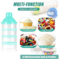 Miniatyrbild 2 av 5: 4-delad bärbar formuladispenser (grön), formuladispenser snackbox baby godisförvaringslåda