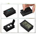 Miniatyrbillede 3 af 4: Pakke Mini Hygrometer Termometer Digital Indendørs Fugtighedsmåler Monitor med Temperatursensor til Drivhus Bil Hjemmekontor, Celsius (°C)