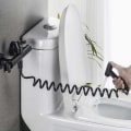 Miniatyrbilde 4 av 5: 2 stk dusjslange, 2 m teleskopisk fleksibel dusjslange, med kobberhette, uttrekkbar slange for dusj, toalett og bidet hvit (svart, hvit)