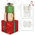 Miniatyrbild 2 av 5: Julbelysning Presentboxar med 60 LED-lampor, Tre Lysande Presentaskar i Olika Storlekar, Utomhus Trädgårdsdekoration för Julfest