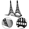 Pikkukuva 4 / 5: 2-osainen Eiffel-tornin kirjanpidin, metalliset kirjatukit, tornin muotoinen hylly, työpöydän sisustus, järjestäjä kirjoille, elokuville, videopeleille, 21 x 14 x 9 cm