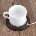 Miniatyrbild 2 av 5: USB Värmeplatta för varma drycker, uppvärmda underlägg för skrivbord, te, kaffe, mörk träådring