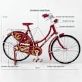 Miniatyrbild 2 av 5: Metallcykelmodell för hemmakontor, dekorativ konst, prydnadsföremål, staty, kreativ 1/10 retro järncykelmodell, retro prydnad, röd