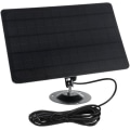 Miniatyrbillede 1 af 5: 10W 5V 2000mAh 360 graders rotation vandtæt solcellepanel til vægmontering i monokrystallinsk silicium til USB-kamera, model: Sort