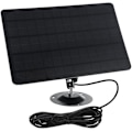 Pikkukuva 1 / 5: 10W 5V 2000mAh mikro-USB aurinkopaneeli, 360 asteen kierto, vedenpitävä seinälle asennettava monokiteinen piisiru aurinkopaneeli USB-kameralle, malli: Musta
