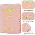 Miniatyrbild 2 av 5: 2 bagageetiketter Passfodral (rosa), 1 passfodral och 1 bagageetikett, PU-läder bagageetikett för reseskydd för pass och resväskor