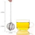 Miniatyrbillede 2 af 5: 2 te-kugler i rustfrit stål, te-filter i mesh, højkvalitets te-filter til løs te og smagsgivende krydderier, te-spreder