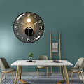 Miniatyrbild 4 av 5: Tyst väggklocka, 30 cm diameter väggpendel, rund digital kvarts väggklocka, lämplig för vardagsrum, arbetsrum, sovrum, kök (svart)