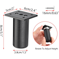 Miniatyrbilde 2 av 5: 4 stk 3 tommers justerbare møbelben, aluminiums sofa møbelskap stiger DIY møbler erstatningsben for TV-skap fotskammel sofa skap,