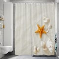 Pikkukuva 2 / 4: Oranssi suihkuverho beige meritähti korkealaatuinen kylpyhuone 120 x 180 cm