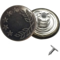 Miniatyrbilde 1 av 5: 8 x Jeans Stud Buttons 17mm Wide Jeans Stud Buttons Gunmetal Colour with 5 Stars, Replacement for Missing Buttons on Jeans, Jackets, Clothes, Denim