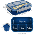 Miniatyrbilde 5 av 5: Bento Lunsjboks Voksen Lunsjboks, Barne Lunsjboks, Voksen/Barn/Student Lunsjboks, 1300ML-5 Rom Bento Lunsjboks (Blå)