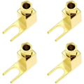 Miniatyrbillede 1 af 5: 4 rums højttalerkabelstik, high-end banan-til-spade adapter, højttalerkabel, retvinklet spade gaffel og bindingsstik, guldbelagt