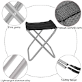 Miniatyrbild 4 av 5: Fällbar utomhuspall, hopfällbar pall i aluminiumlegering, ultralätt bärbar minihopfällbar pall, med förvaringsväska, för fiske, camping, grillning utomhus, resor