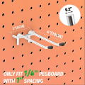 Miniatyrbild 4 av 5: Dubbla arm pegboard krokar 4 tum 10PC, passar 1/4\" pegboard, ideal peg board verktyg verktygskrokar för garageorganisation, väggförvaring, tunga verktyg
