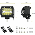 Miniatyrbillede 3 af 5: 2 stk. 60W LED arbejdslys projektør, Flood Gulvlampe Projektør Lampe Kørsel, LED Langt fyrtårn af Lys Driver Udenfor Vej Båd Bræt