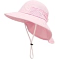 Miniatyrbilde 1 av 5: (Rosa) Solskjermhatter for barn, nakkebeskyttelseshatter for jenter og gutter, fiskerhatter for barn, pustende strandhatter, sommerhatter for småbarn
