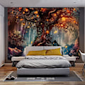 Miniatyrbild 5 av 5: Magisk skogstapet Livets träd tapet Trippy väggtapeter Väggdekoration för sovrum (130x150cm)