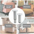 Miniatyrbilde 5 av 5: (18-30 cm, hvit) Sett med 4 robuste og justerbare metallben for bord, senger, sofaer