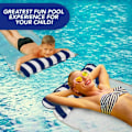 Miniatyrbild 5 av 5: Uppblåsbar flytande säng hammock med vatten 4 i 1 lång stol swimmingpool lounge luftmadrass luftpool uppblåsbar hammock vuxna och barn