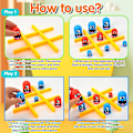 Pikkukuva 3 / 5: Big Eat Small Tic Tac Toe -lautapeli, 2 pelaajan sininen punainen Gobblet Gobblers -lautapeli Yllätys Tic Tac Toe -perhepelit pelattavaksi ja klassinen peli Koti