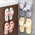 Miniatyrbillede 2 af 5: Vægmonterede sko hængende slippers hylder - Plastik vægmonteret skohylde håndklædeholder til hængende slippers til badeværelse soveværelse stue, 2 stk