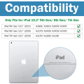 Miniatyrbilde 2 av 5: Svart - For iPad 10.2 IX nettbrettdeksel Tri-fold side klistremer gjennomsiktig frostet PC bakdeksel nettbrettdeksel