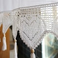 Miniatyrbillede 5 af 5: Gardinkappe Elegant Bomuldsgardin med Pompon, lysfiltrerende, Dekorativ Overdel til Stue, Spisestue, Kaffe, 1 Panel