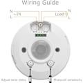 Miniatyrbillede 5 af 5: 1 stk. PIR bevægelsessensor lyskontakt, AC 220-240V 2000W, loftmonteret bevægelsessensor, PIR sensor, slank profil, hvid