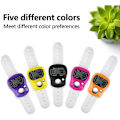 Miniatyrbild 5 av 5: 5-pack finger räknare, finger meter klickare mini handräknare, 5-siffrig LCD-display för inventering, sport, marknadsföring, golf (slumpmässig färg)