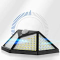 Miniatyrbild 5 av 5: 2 stycken 100 LED solcellslampor, solpanel utrustad med mänskligt solljus, superljus solcellsladdning, energibesparande 3 lägen Vattentät belysning Människosensor för trädgård
