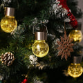 Miniatyrbillede 5 af 5: 1 pakke juledekoration lysekrone krakelglas solcellelamper udendørs vandtæt til have, gård, hegn, træer (varm hvid)