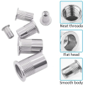 Miniatyrbilde 4 av 5: 190 stk flate hoder med gjengede nagler, flate hoder aluminium nagler mutter, blind innlegg mutter, med oppbevaringsboks, for tremøbler, M3/M4/M5/M6/M8/M10，HANBING